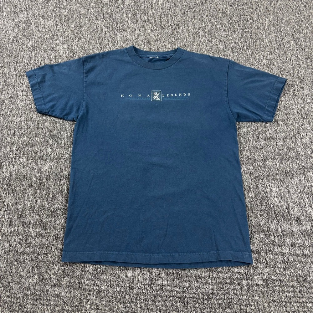Surf Y2K Kona Legends Surfer Vintage Graphic Heavyweight T-Shirt Blue Large
